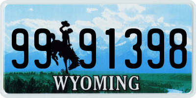 WY license plate 9991398