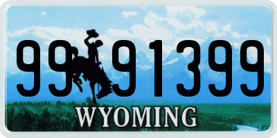 WY license plate 9991399