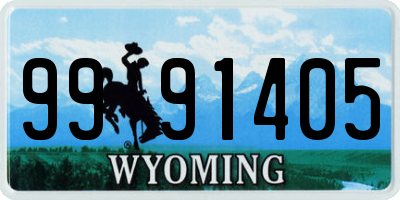 WY license plate 9991405