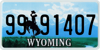 WY license plate 9991407