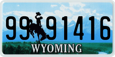 WY license plate 9991416