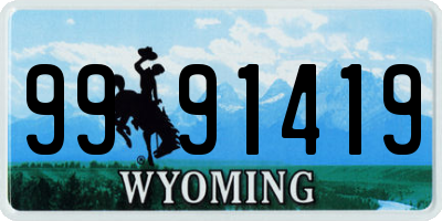 WY license plate 9991419