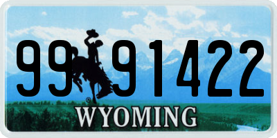 WY license plate 9991422