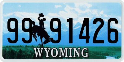 WY license plate 9991426