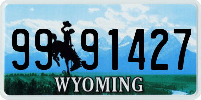 WY license plate 9991427