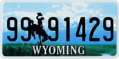 WY license plate 9991429