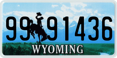 WY license plate 9991436