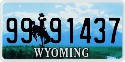 WY license plate 9991437