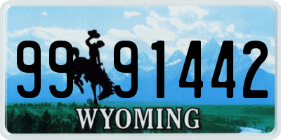 WY license plate 9991442