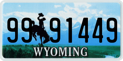 WY license plate 9991449