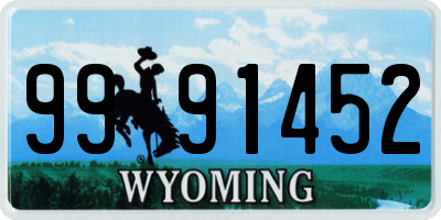 WY license plate 9991452