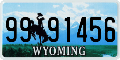 WY license plate 9991456