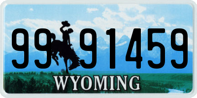 WY license plate 9991459
