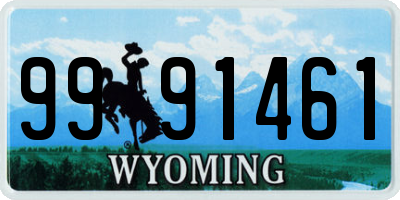 WY license plate 9991461