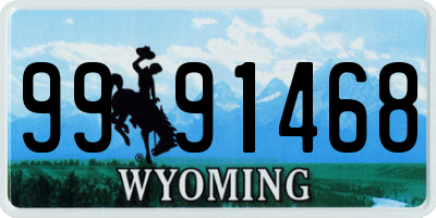 WY license plate 9991468