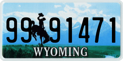 WY license plate 9991471