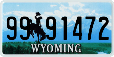 WY license plate 9991472
