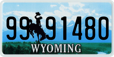 WY license plate 9991480