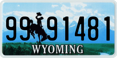 WY license plate 9991481