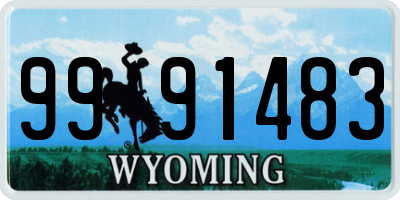 WY license plate 9991483