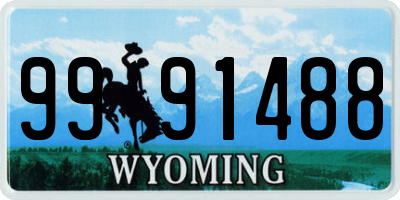 WY license plate 9991488