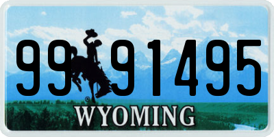 WY license plate 9991495