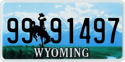 WY license plate 9991497