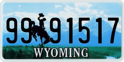 WY license plate 9991517