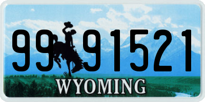 WY license plate 9991521