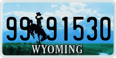 WY license plate 9991530