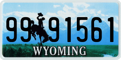 WY license plate 9991561