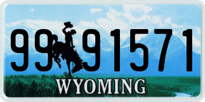 WY license plate 9991571