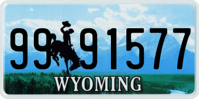 WY license plate 9991577