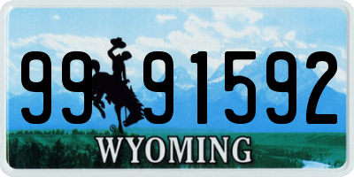 WY license plate 9991592