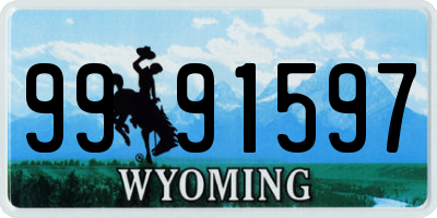 WY license plate 9991597