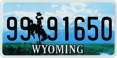 WY license plate 9991650