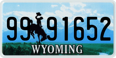 WY license plate 9991652