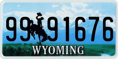 WY license plate 9991676