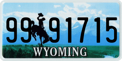 WY license plate 9991715