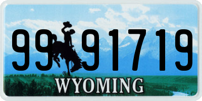WY license plate 9991719