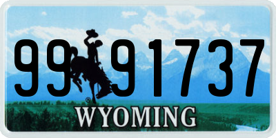 WY license plate 9991737