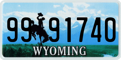 WY license plate 9991740