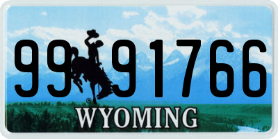 WY license plate 9991766