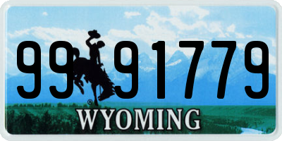 WY license plate 9991779