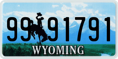 WY license plate 9991791
