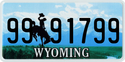 WY license plate 9991799