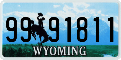 WY license plate 9991811