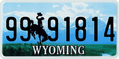 WY license plate 9991814