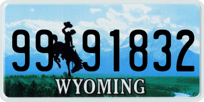 WY license plate 9991832