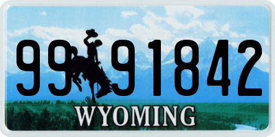 WY license plate 9991842